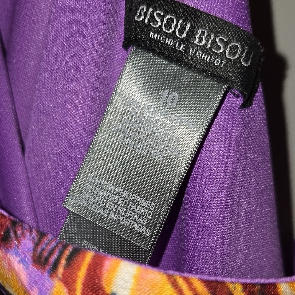 Bisou Bisou Purple and Red Asymmetrical One Shoulder Dress - Picture 2 of 8